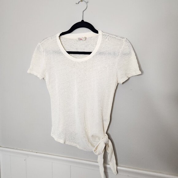 FAHERTY Hazel Tie Hemp Organic Cotton Blend T-Shirt - Picture 1 of 6